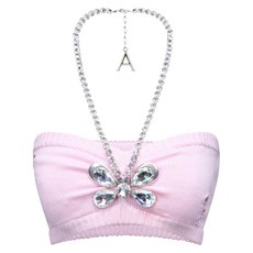 에어리어 크리스털 버터플라이 니트 방도 탑