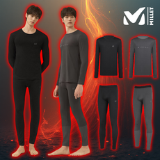 밀레 남성 겨울 히트업 발열 내복 웜 기모 동내의 상하의 세트