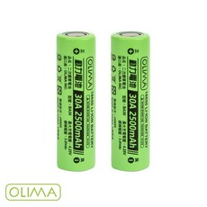 OLIMA 動力型 30A 18650 2500mAh 鋰電池 充電電池 BSMI, 1個, 2顆~18650動力電池30A