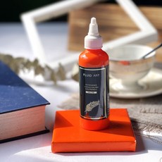 金羽毛 流體顏料 500ml 單瓶裝 台灣製 馬卡龍 彩色 螢光 金屬 莫蘭迪 壓克力顏料 手作, 橙橘, 1個