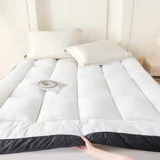 마이라이크 푹신한 통세탁 사계절 토퍼 매트리스 10cm 항균 침대 바닥 매트, 화이트