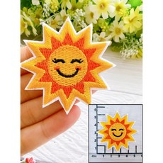 皮卡布 獨角獸刺繡布貼, 1個, 太陽-熱熔膠款