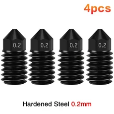 밤블랩 A1/H2D/A1 미니 노즐 경화강 0.2 업그레이드 핫엔드 3D 프린터 부품용), 07 0.2mm 4pcs