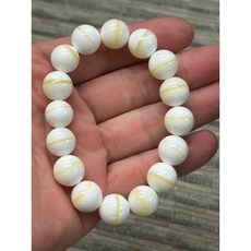 天然高檔頂級硨磲一線天12mm大米手珠, 1個