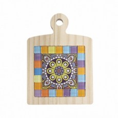 [1+1] 실속 고급 손잡이 원목 디자인 패턴 타일 컵받침 만들기 꾸미기 어린이집 복지관 행사