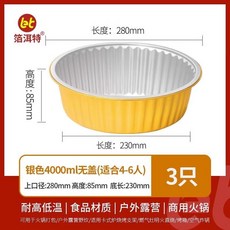 小火鍋 專用鍋 嗨鍋 戶外野炊家用, 1個, 3衹1-2人 金色4000ml無蓋
