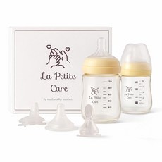 유리 젖병 항콜릭 세트 2팩 3온스 및 6온스 BPA 프리 내열 붕규산염 3개 실리콘 니플 와이드, 1