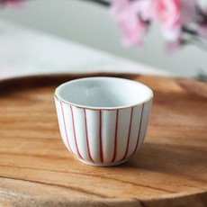 도자기 술잔 소주 사케 일식 하이토-302 레드라인 2개 VV
