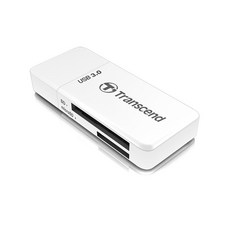 트랜센드 RDF5 USB3.0 메모리카드 리더기/마이크로SD, 화이트, 1개