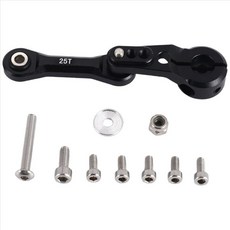ARRMA 용 금속 25T 서보 암 + 링크로드 1/7 위반 모하비 1/8 Kraton Senton Typhon Talion Outcast 업그레이드 부품, 검은색