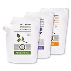 에코클링 베이킹소다2kg+과탄산소다 2kg+구연산 2kg, 2kg, 3개