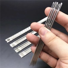 장바늘 특수 바느질 이불바늘 강철 현수막 천막 중바늘 왕바늘 구멍 길이, 1개, 17.5cm 1.8mm 바늘 5개입