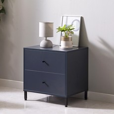 리브 틈새서랍 2단 침대 협탁 미니 심플 500, 네이비, 1개