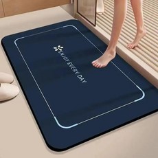 軟硅藻泥速乾吸水地墊 浴室防滑腳墊 廁所洗手間門墊, 1個, 太陽花深藍