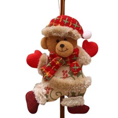 萱寶媽咪baby童裝館 聖誕節裝飾掛件組：聖誕老人、雪人、麋鹿布偶掛飾，聖誕樹裝飾/交換禮物首選, 018聖誕小熊掛飾, 1個