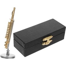 미니어처 플루트 모형 보관함 5세트 인형의 집 장식에 어울리는 사실적인 장식 악기 따뜻한 분위기 연출에 적합 2127426, 1