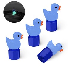 GOOTHX 타이어 밸브 스템 캡 야광 귀여운 오리 4개 자동차 오토바이 트럭 자전거용 범용 블루 2880430, GOOTHX 타이어 밸브 스템 캡 야광 귀여운 오리 4