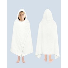 ORIGINAL KIDS 후드 목욕 타월 - 2팩 100% 면 목욕 랩 - 500 GSM 후드가 달린 대형 오버사이즈 아동용 타월 - 유아 샤워 수영장 해변 - 매우 부드럽고, 1개, 화이트