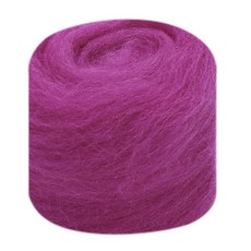 戳戳樂羊毛氈材料包 長纖維70S羊毛氈 多色羊毛條 DIY天竺鼠車車手作材料, 44玫紅紫【10g/每包】, 1個