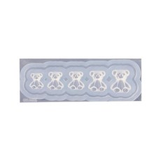 크리스탈 에폭시 수지 곰팡이 네일 조각 3D 곰 실리콘 곰팡이 DIY 공예 스탬핑 플레이트 네일 스텐실 매니큐어, 2, 1개