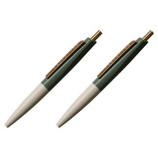 안테릭 미니 유성 볼펜 0.5mm BP10, 세이지 그린 + 에크루 베이지, 2개