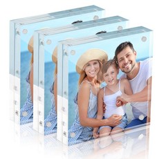 HOUSEDAY아크릴액자8.9x12.7cm3.5x5인치 2팩자석8.9x12.7cm3.5x5인치사진액자 극세사천포함 프레임없는프리스탠딩8.9x12.7cm3.5x5인치프레임선물데스, 4x4"(3 Pack)