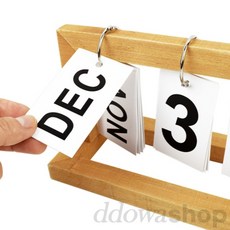 또와상회 아날로그 인테리어 나무달력 빈티지, 블랙