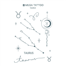 MEGA TATTOO 별자리 타투스티커 12종(택1), 1개, Taurus 황소자리