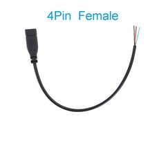 호환 2핀 4 타입 C 수/암-베어 오픈 엔드 코어 Usb 데이터 급속 충전 케이블, [01] Female 4Pin, 01 Female 4Pin, 1개