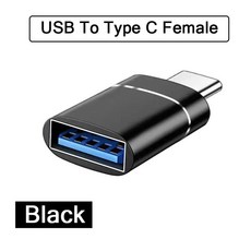 2PCS USB 유형 커넥터 자동차 어댑터 변환기 PC 충전기 적응, Black B 2PCS