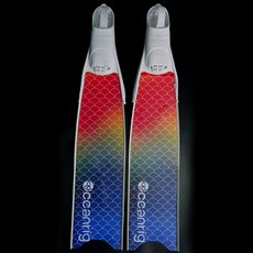 롱핀스티커 수영 튜닝 롱핀 데코 시트지 핀 리더핀, 레드 블루 피쉬 스케일