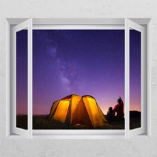 cg649-밤하늘의별들_창문그림액자, A타입-내부창문형