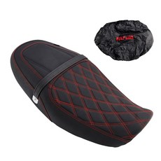 Kawasaki Ninja Z900Rs 18-24專用改裝造型坐墊，極限超快感，提升騎乘舒適度與操控性, 黑色紅林格縫線, 1個, 黑色紅林格縫線