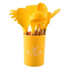 耐熱矽膠12件套廚具, 黃色12件套 1050g, 1套