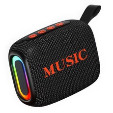 RUNHome LED 고음질 블루투스 스피커 휴대용 미니 자전거 차량용, 블랙