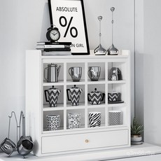 北歐現代客廳杯架桌麵多寶格收納置物架格子架, 1個, 白色杯架,長30CM*寬18CM*高56CM