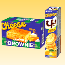 오리온 2종세트 한정판 브라우니 체다 까망베르 240g + 나 유자치즈크림맛 77g, 1개
