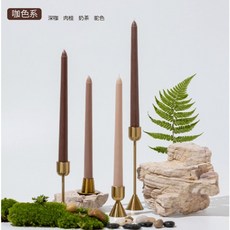 Candie 25公分長杆蠟燭 多色漸層 浪漫燭光 生日派對居家裝飾, 漸層咖,正常, 1個