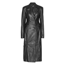 로테이트비르거크리스텐슨 더블 브레스티드 레더 코트