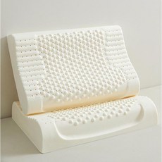 YONIVI 천연라텍스 굴곡형 경추 베개+속커버+겉커버, 화이트, 1개