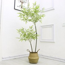 인조 대나무 플랜테리어 화장실 가림막 파티션 실내, 1.5m 2줄 황금 대나무 바구니 포함