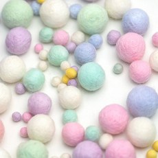 (TD) 양모 폼폼이 파스텔 믹스, 1cm