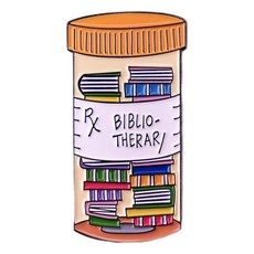 RX Biblio Therary Reading Therapy 에나멜 라펠 핀 약물 병 배지 브로치 독서 애호가를 위한 스테인리스 스틸 보석 없음 129283