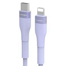Rolantech iPhone 適用粉彩 C to 8-pin PD 高速充電線, 1個, 粉彩藍, 2.4m