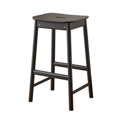 瑞宁 實木吧台椅, 1個, 黑色74cm坐高