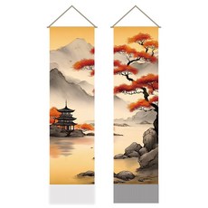 폴리에스터 월행잉 태피스트리 침실 거실 장식 1160x330mm, 빌딩