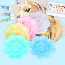 미니 칼라파레트 꽃모양, 흰색 _ 다섯개입_10봉