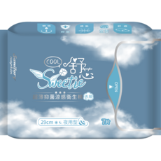 Sweetie 舒芯 超薄涼感衛生棉, 1包, 7入, 夜用型
