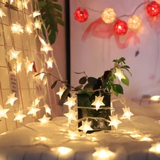 1.5m/3m/6m/10m LED 스타 문자열 조명 크리스마스 갈 랜드 배터리 USB 전원 웨딩 파티 커튼 문자열 요정 램, [01] Warm White, [01] USB, [03] 6m 40bulbs, 01 Warm White