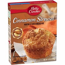 베티 크로커 초콜릿 칩 머핀 퀵 브레드 믹스 418.2g 14온스 276390, 13.9 ounce (Pack of 4), 시나몬, 394g, 1